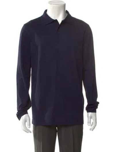 Pre-owned Prada 2017 Collar Polo Shirt In Blue