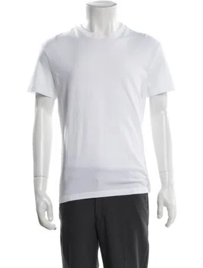 Pre-owned Prada 2017 Enameled Metal Triangle T-shirt In White
