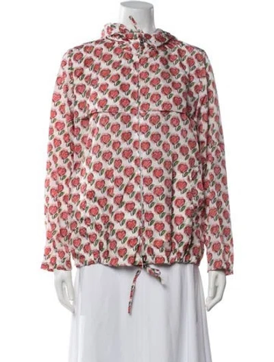 Pre-owned Prada 2017 Floral Print Jacket In Pink/white
