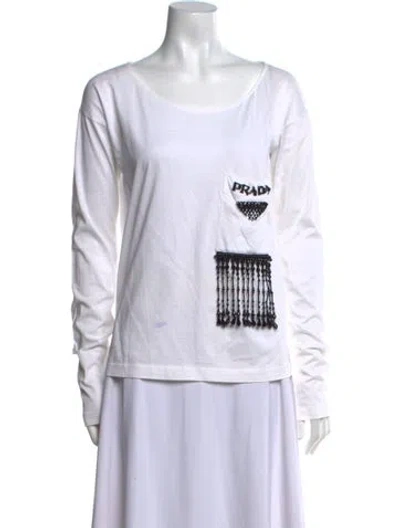 Pre-owned Prada 2017 Graphic Print Sweatshirt In White