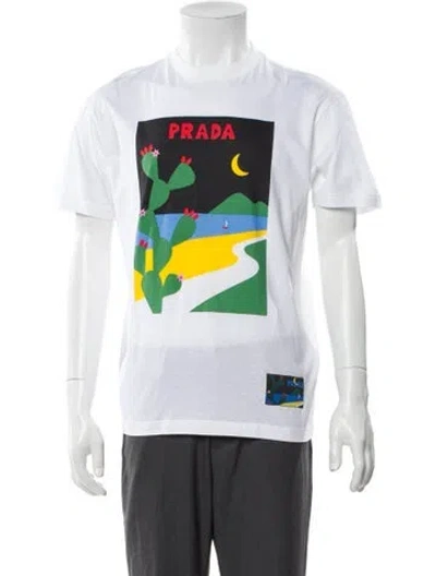 Pre-owned Prada 2017 Graphic Print T-shirt In White