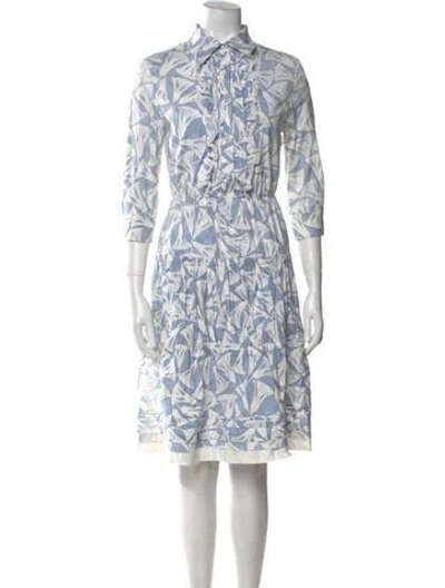 Pre-owned Prada 2017 Knee-length Dress In Blue