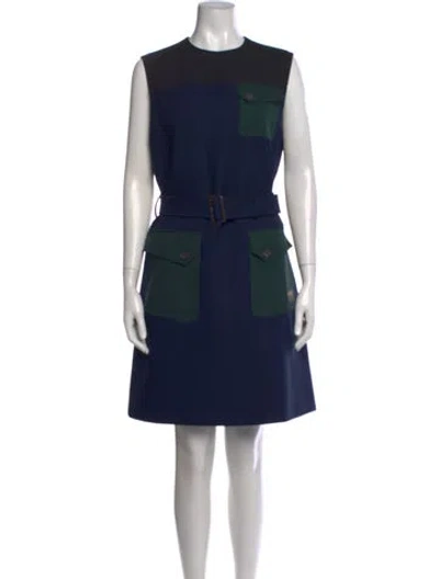 Pre-owned Prada 2017 Knee-length Dress In Blue