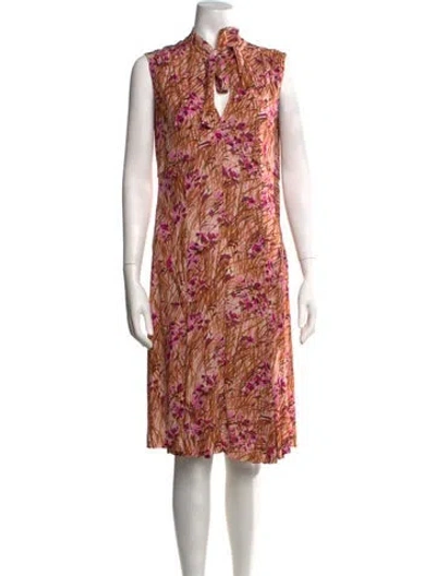 Pre-owned Prada 2017 Knee-length Dress In Brown