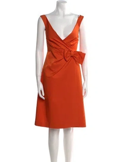 Pre-owned Prada 2017 Knee-length Dress In Orange