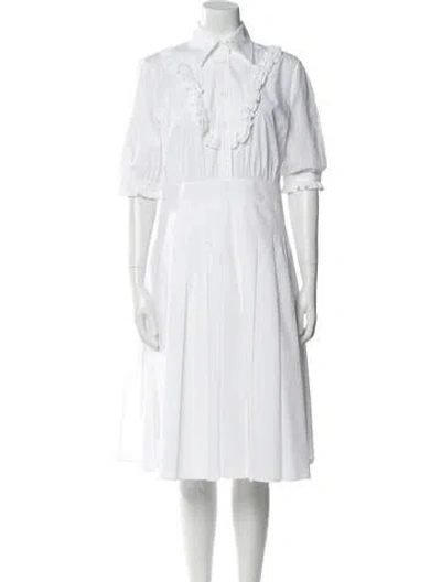 Pre-owned Prada 2017 Knee-length Dress In White