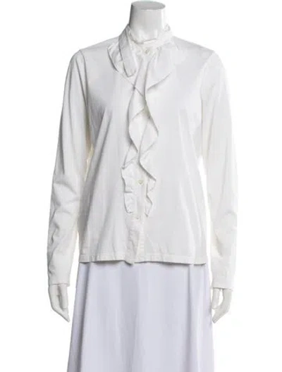 Pre-owned Prada 2017 Long Sleeve Blouse In Neutrals