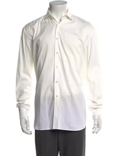 Pre-owned Prada 2017 Long Sleeve Dress Shirt In White