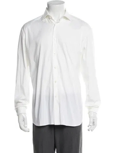Pre-owned Prada 2017 Long Sleeve Dress Shirt In White
