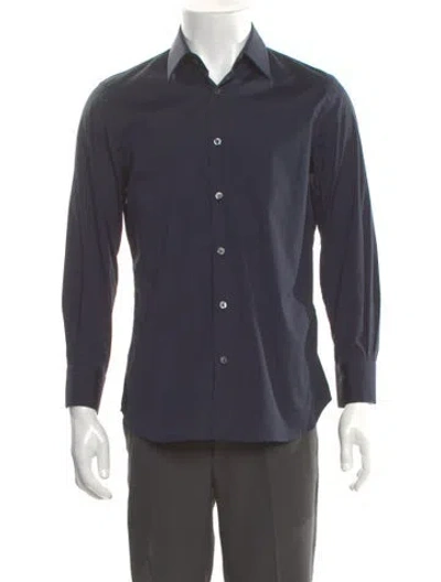 Pre-owned Prada 2017 Long Sleeve Shirt In Blue