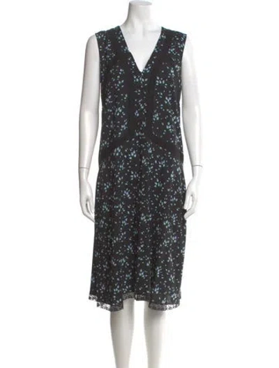 Pre-owned Prada 2017 Midi Length Dress In Black