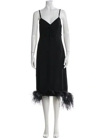 Pre-owned Prada 2017 Midi Length Dress In Black