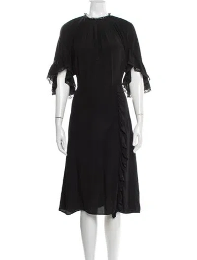 Pre-owned Prada 2017 Midi Length Dress In Black