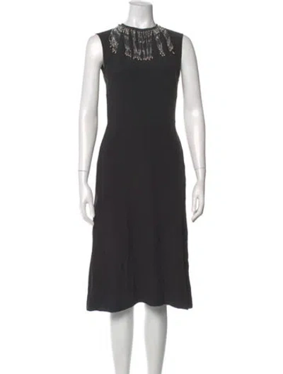Pre-owned Prada 2017 Midi Length Dress In Black