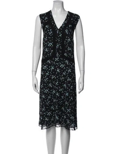 Pre-owned Prada 2017 Midi Length Dress In Black