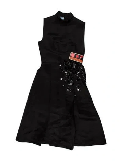 Pre-owned Prada 2017 Midi Length Dress In Black