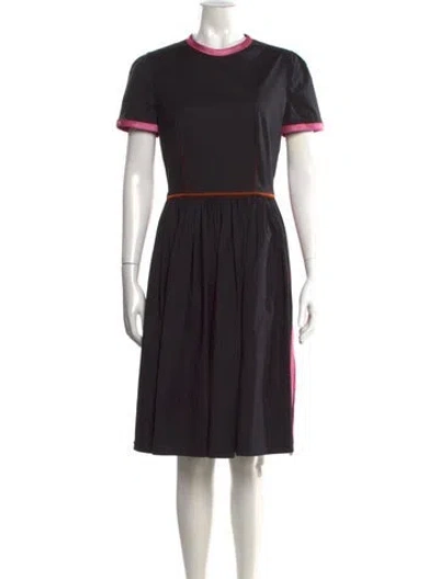 Pre-owned Prada 2017 Midi Length Dress In Black