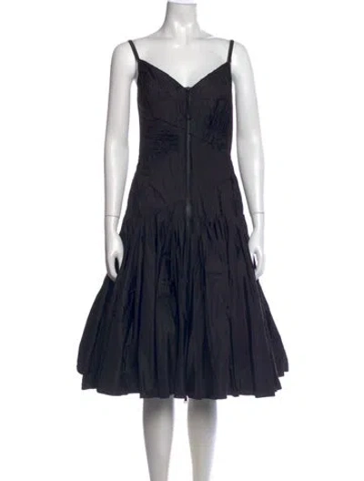 Pre-owned Prada 2017 Midi Length Dress In Black
