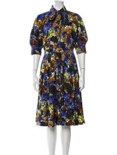Pre-owned Prada 2017 Midi Length Dress In Blue