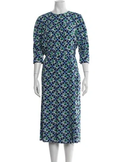 Pre-owned Prada 2017 Midi Length Dress In Blue
