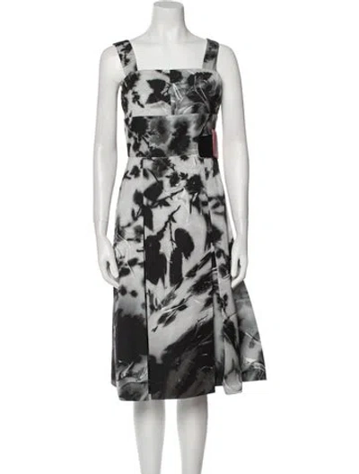 Pre-owned Prada 2017 Midi Length Dress In Gray