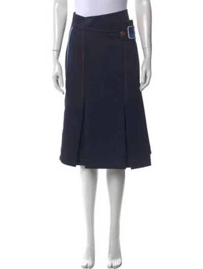 Pre-owned Prada 2017 Midi Length Skirt In Blue