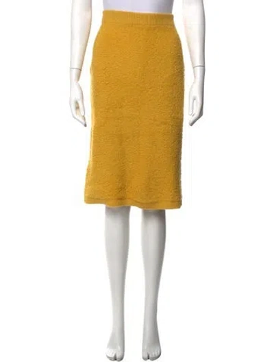 Pre-owned Prada 2017 Midi Length Skirt In Yellow