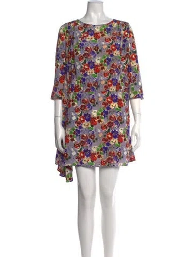 Pre-owned Prada 2017 Mini Dress In Blue