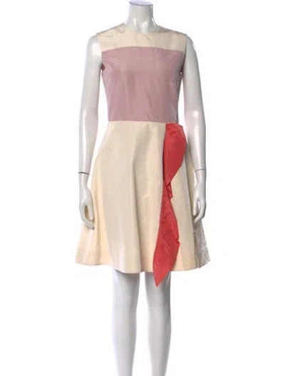 Pre-owned Prada 2017 Mini Dress In Pink/white