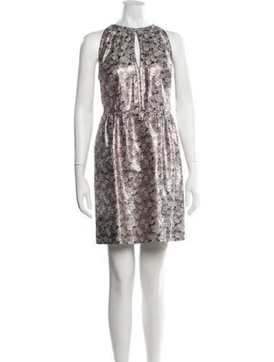Pre-owned Prada 2017 Mini Dress W/ Tags In Metallic/pink