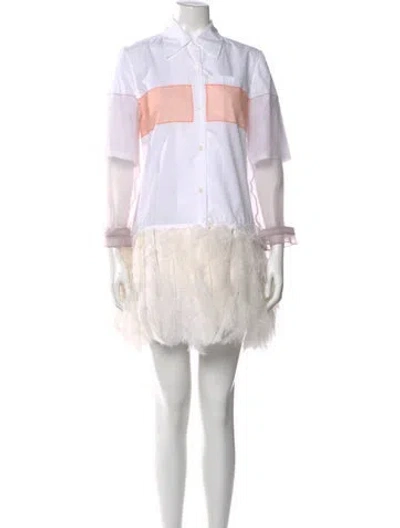 Pre-owned Prada 2017 Mini Dress In White