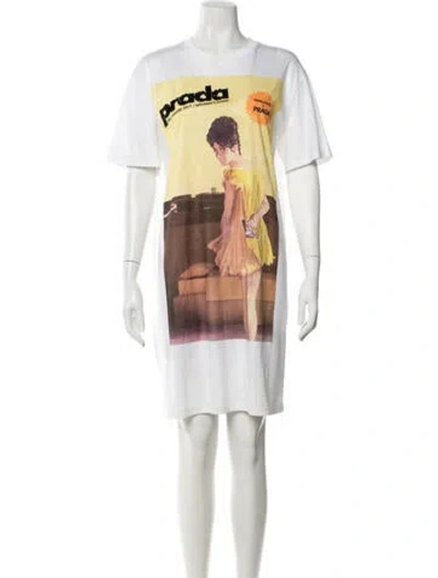 Pre-owned Prada 2017 Mini Dress In White