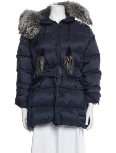 Pre-owned Prada 2017 Nylon Down Coat In Blue