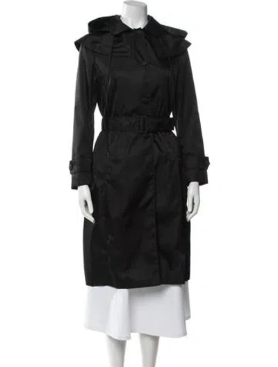 Pre-owned Prada 2017 Nylon Trench Coat In Black