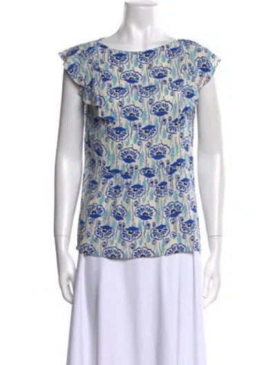 Pre-owned Prada 2017 Printed Blouse In White