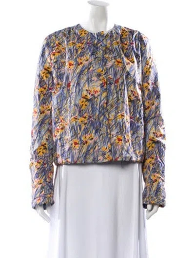 Pre-owned Prada 2017 Printed Jacket In Blue