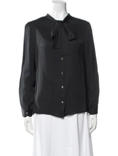 Pre-owned Prada 2017 Silk Blouse In Black