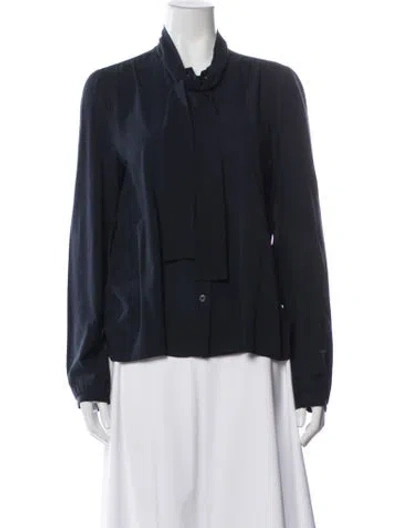 Pre-owned Prada 2017 Silk Blouse In Blue