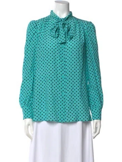 Pre-owned Prada 2017 Silk Blouse In Blue