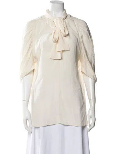 Pre-owned Prada 2017 Silk Blouse In Neutrals