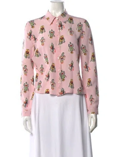 Pre-owned Prada 2017 Silk Blouse In Pink