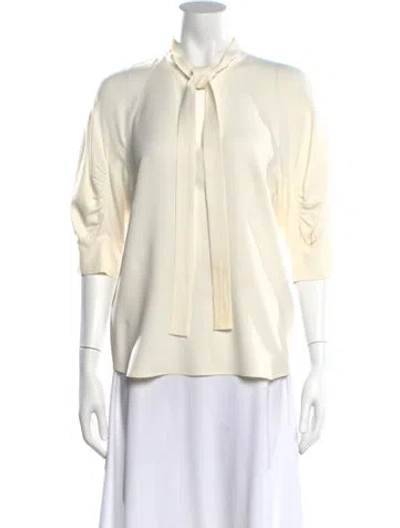 Pre-owned Prada 2017 Silk Blouse In White