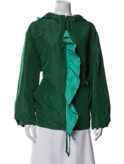 Pre-owned Prada 2017 Silk Jacket In Green