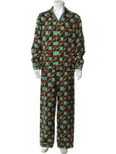 Pre-owned Prada 2017 Silk Pajama Bottoms In Multicolor