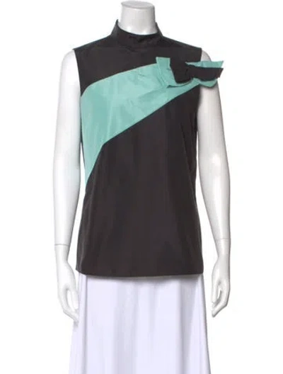 Pre-owned Prada 2017 Silk Top In Green