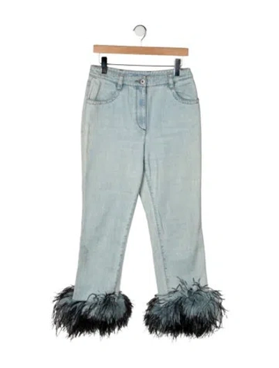 Pre-owned Prada 2017 Straight Leg Jeans In Green
