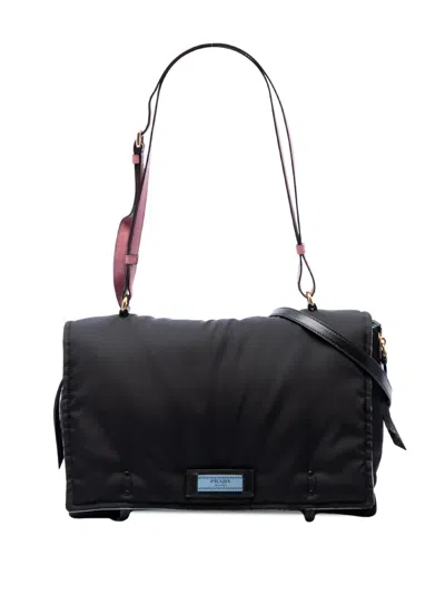 Pre-owned Prada 2017 Tessuto Etiquette Satchel In Black