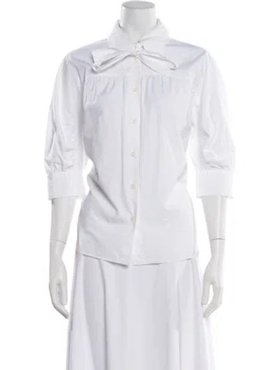 Pre-owned Prada 2017 Three-quarter Sleeve Blouse In Neutral