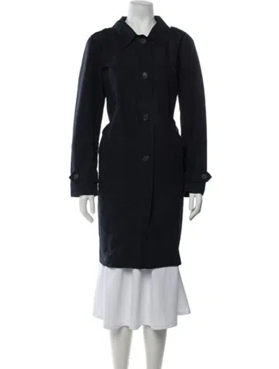 Pre-owned Prada 2017 Trench Coat In Blue