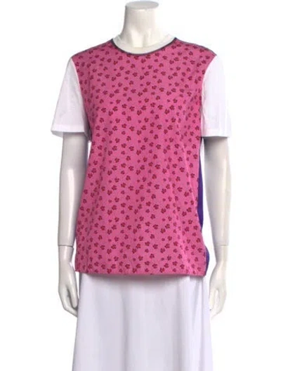 Pre-owned Prada 2017 Turtles Pattern T-shirt In Pink